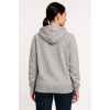 Kadın Üç İplik Kapüşonlu Tam Fermuarlı Kanguru Çepli SweatShirt Hoodie - Gri