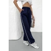 Kadın Yazlık Yandan Biyeli Salaş Bol Paça Baggy Eşofman Altı Lacivert