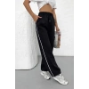 Kadın Yazlık Yandan Biyeli Salaş Bol Paça Baggy Eşofman Altı Siyah