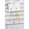 Kalp Model Gold Renk Pirinç Sallantılı Kadın Küpe