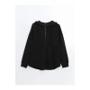 Kapüşonlu Oversize Kadın Fermuarlı Sweatshirt