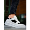 KB-X8 Kuback Beyaz Siyah Cilt Yüksek Taban Günlük Spor Ayakkabı