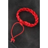 Kırmızı Örgü Deri Erkek Bileklik