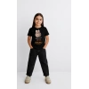KIZ LABUBU ÇOCUK BASKILI T-SHİRT - SİYAH