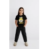 KIZ LABUBU ÇOCUK BASKILI T-SHİRT - SİYAH