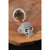 Kuru Kafalı Gümüş Renk Erkek Yüzük