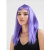 Lila Renk Uzun Düz Parti Peruğu