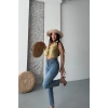 Mom fit bıyık kar yıkama jeans pantolon koyu mavi d2006