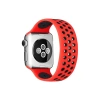 Newface Apple Watch 38mm Ayarlı Delikli Silikon Kordon - Kırmızı-Siyah