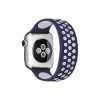 Newface Apple Watch 38mm Ayarlı Delikli Silikon Kordon - Lacivert-Beyaz