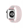 Newface Apple Watch 38mm Ayarlı Delikli Silikon Kordon - Pembe-Beyaz