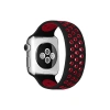 Newface Apple Watch 38mm Ayarlı Delikli Silikon Kordon - Siyah-Kırmızı