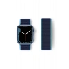 Newface Apple Watch 38mm Hasırlı Cırtcırtlı Kordon - Mavi-Lacivert