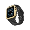 Newface Apple Watch 42mm KR401 Silikon Kordon - Siyah-Gold