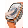 Newface Apple Watch Ultra 49mm Alüminyum Kasa Cam Ekran Koruyucu - Turuncu