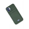 Newface iPhone 12 Kılıf Kelvin Kartvizitli Silikon - Koyu Yeşil