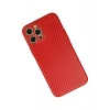 Newface iPhone 12 Pro Kılıf Coco Karbon Silikon - Kırmızı