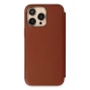 Newface iPhone 14 Pro Kılıf Dolpin Kapaklı - Kahverengi