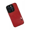 Newface iPhone 14 Pro Kılıf Loop Deri Silikon - Kırmızı