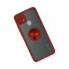 Newface Oppo A15 Kılıf Montreal Yüzüklü Silikon Kapak - Kırmızı