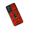 Newface Samsung Galaxy A03S Kılıf Pars Lens Yüzüklü Silikon - Kırmızı