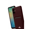 Newface Samsung Galaxy A07 4G Kelvin Kartvizitli Silikon - Bordo