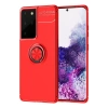 Newface Samsung Galaxy S21 Ultra Kılıf Range Yüzüklü Silikon - Kırmızı