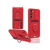 Newface Samsung Galaxy S23 Plus Kılıf Zuma Kartvizitli Yüzüklü Silikon - Kırmızı