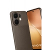 Newface Vivo V60 5G Auto Focus Karbon Kapak - Kahverengi