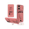 Newface Vivo Y16 Kılıf Zuma Kartvizitli Yüzüklü Silikon - Pembe