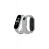 Newface Xiaomi Mi Band 4 Spor Delikli Kordon - Gri-Beyaz