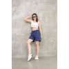 Osy Modal Yumuşak dokulu Kumaş Kadın Kısa Şort - Mavi