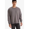 Oversize Geniş Kalıp Bisiklet Yaka Kalın Basic Düz Sweatshirt T5139AZ24AU
