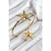 Pirinç Deniz Yıldızı Model Gold Renk Bileklik Yüzük Set