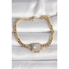 Pirinç Gold Renk Kare Zirkon Taşlı Xuping Exclusive VIP Seri Kadın Bileklik