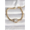 Pirinç Gold Renk Kare Zirkon Taşlı Xuping Exclusive VIP Seri Kadın Bileklik