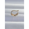 Pirinç Gold Renk Zirkon Taş Kaplama Earcuff Küpe