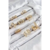 Pirinç Sarmal Ve Yıldız Model Gold Renk Kadın Yüzük Kombin Set