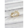 Pirinç Yıldız Model Gold Renk Kadın Yüzük