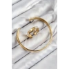 Pirinç Zirkon Taşlı Ayrık Model Gold Renk Bileklik Yüzük Set