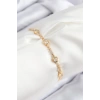 Pirinç Zirkon Taşlı Daire Model Gold Renk Asansörlü Kadın Bileklik