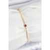 Pirinç Zirkon Taşlı Kare Model Gold Renk Kadın Bilekilk