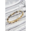 Pirinç Zirkon Taşlı Kemik Model Gold Renk Vip Kadın Bileklik