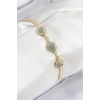 Pirinç Zirkon Taşlı Nazar Model Gold Renk Kadın Bileklik