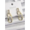 Pirinç Zirkon Taşlı Sallantı Kadın Küpe