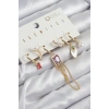 Pirinç Zirkon Taşlı Sallantılı Ve İncili Gold Renk 6lı Küpe Set