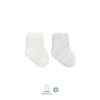 Puan Derby Penye Soket Çorap 2Li BS10103 Gri Ekru