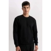 Regular Fit Bisiklet Yaka Jakarlı Sweatshirt