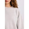 Regular Fit Bisiklet Yaka Kalın Basic Düz Sweatshirt