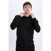 Regular Fit Kapüşonlu Kanguru Cepli Içi Yumuşak Tüylü Basic Düz Sweatshirt X8283az24au